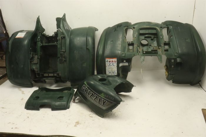 Yamaha Grizzly 660 02 Fender Set Front Rear Green Gas Tank Cover